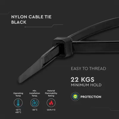 Brida cabluri - 4.5*150mm neagra set 100buc