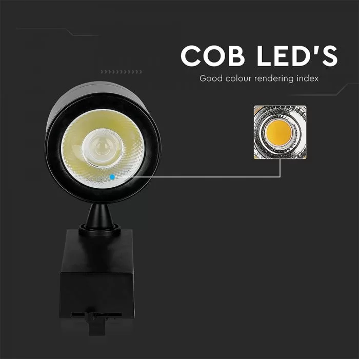 Lampa LED COB pe Sina 35 W corp negru Alb rece