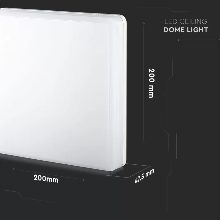 Plafoniera LED 15W chip Samsung patrata IP44 alb cald 100 lm/W