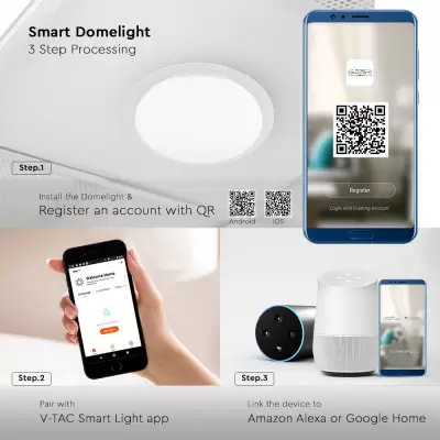 Plafoniera LED Smart 60W 57 cm cu telecomanda - dimabila 3 in 1 compatibila cu Amazon Alexa si Google Home 