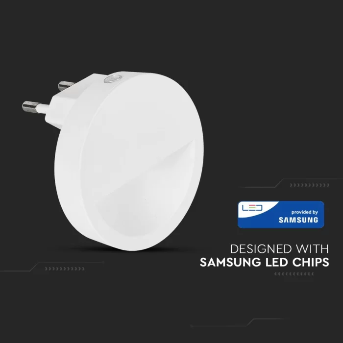 Lampa de veghe LED chip Samsung rotunda alb cald