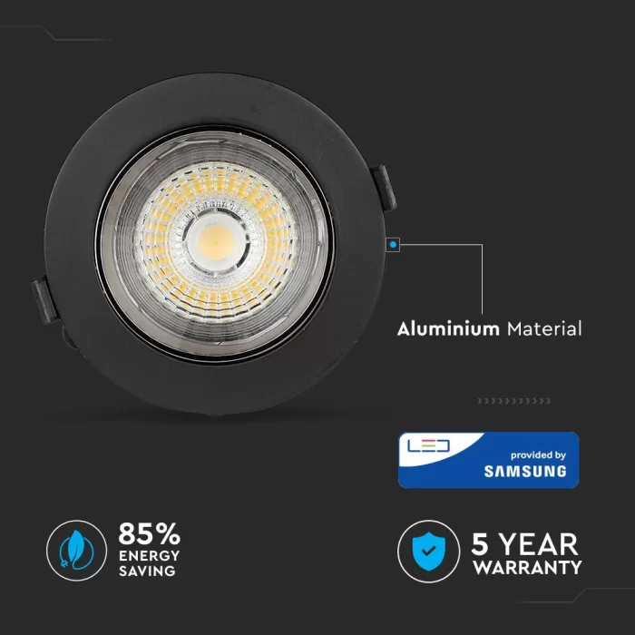 Spot reflector LED COB chip Samsung 30W negru alb rece