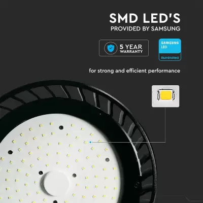 Lampa industriala chip Samsung 100W corp negru 120lm/w Alb natural