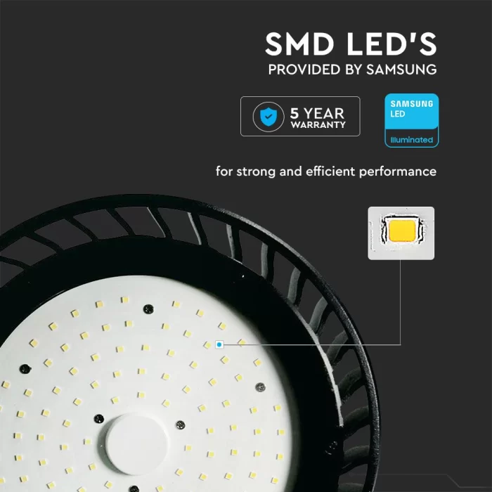 Lampa industriala chip Samsung 100W corp negru 120lm/w Alb rece