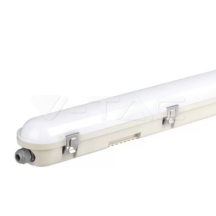 Lampa LED impermeabil Seria M 1500mm 48W alb rece mat SS clip 120LM/W kit emergenta