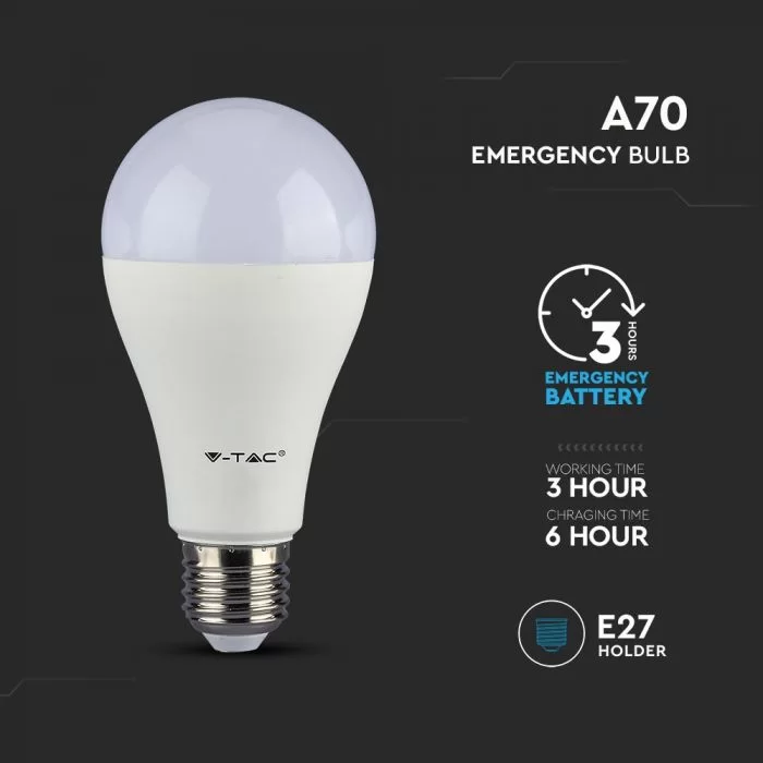 Bec LED chip Samsung 9W E27 Alb natural emergenta baterie 3h