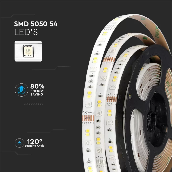 Set  SMART banda LED SMD5050/54 RGB+3 in 1 IP65 Alexa & Google Home