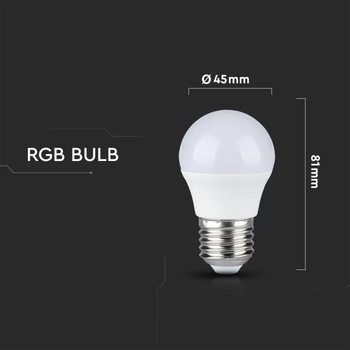 Bec LED 3.5W E27 G45 RGB+alb natural cu telecomanda