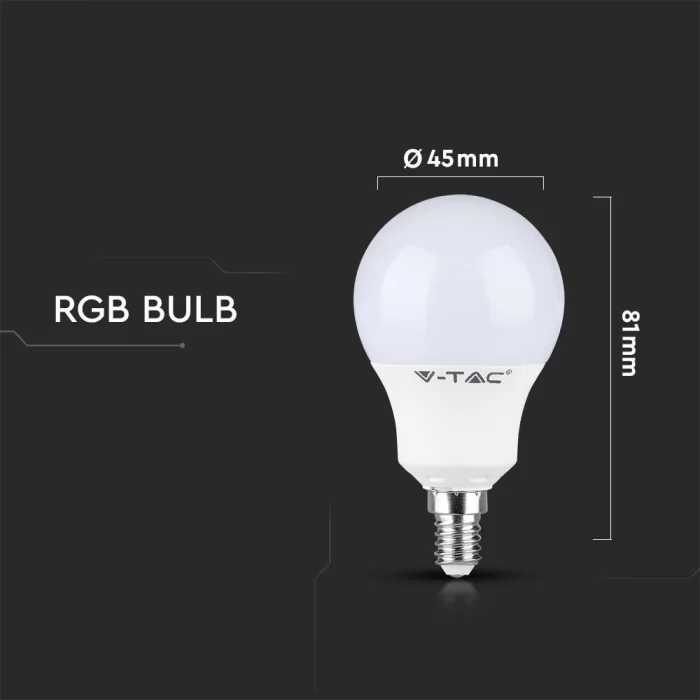 Bec LED 3.5W E14 P45 RGB+alb rece cu telecomanda