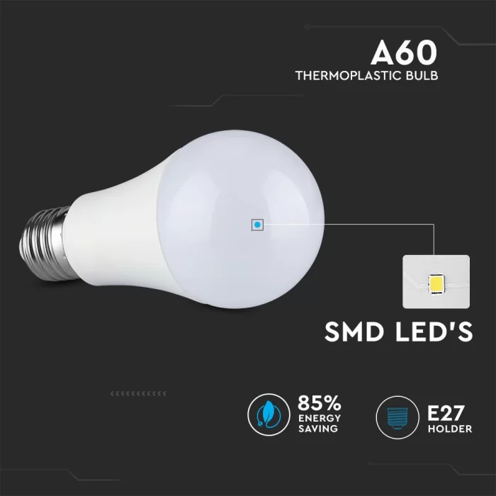Bec LED 6.5W E27 A60 plastic 160 lm/w alb natural Evolution