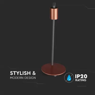 Lampa birou Designer E27 intrerupator bronz rosu