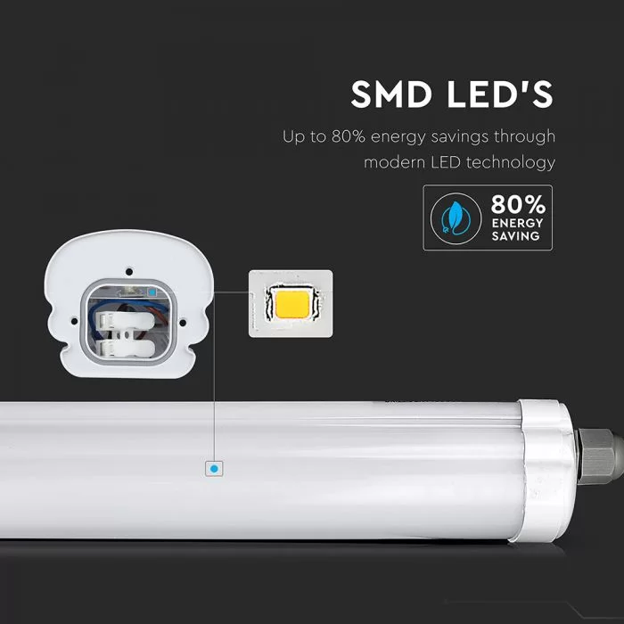 Lampa LED impermeabil Seria G-Economic 1200mm 36W 120lm/ W alb natural