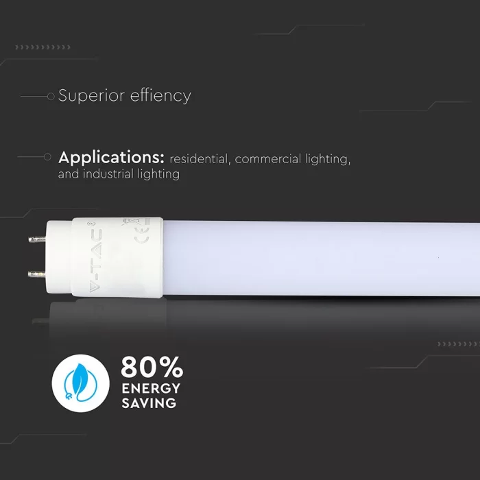 Tub LED T8 15W 150cm nanoplastic Alb rece 160 lm/w