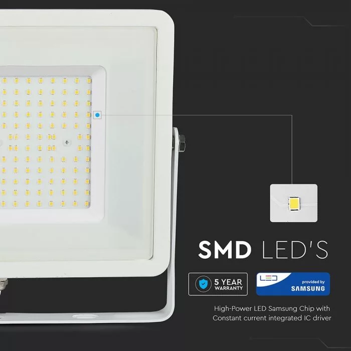 Proiector LED 100W 120lm/W Samsung chip corp alb Alb rece