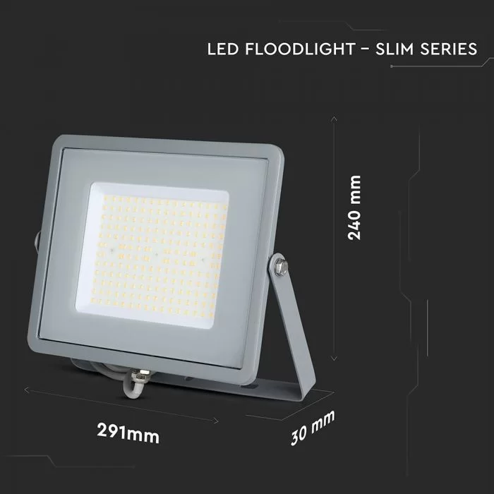 Proiector LED 100W 120lm/W Samsung chip corp gri Alb rece