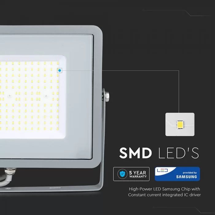 Proiector LED 100W 120lm/W Samsung chip corp gri Alb rece