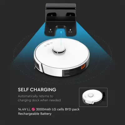 Aspirator Robotic Auto Încărcare Giroscop Laser Compatibil cu Amazon Alexa Google Home