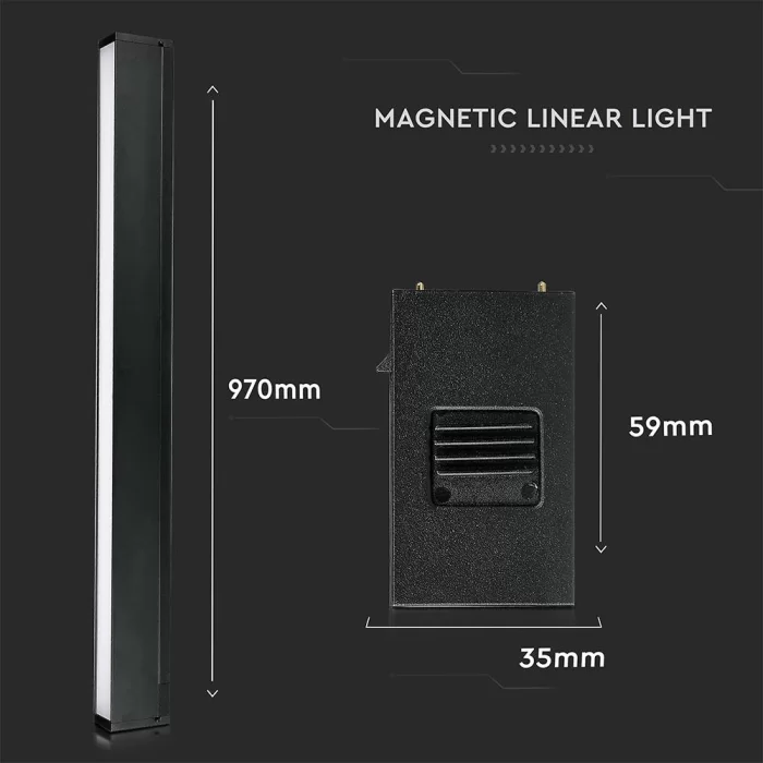 Lampa Magnetica Lineara LED 30W SMD Neagră IP20 24V 4000K