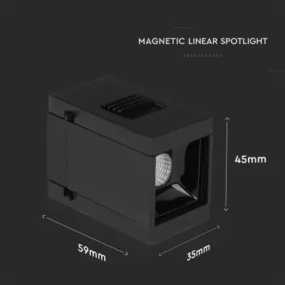 Spot Linear LED Magnetic 1W SMD Negru IP20 24V 4000K