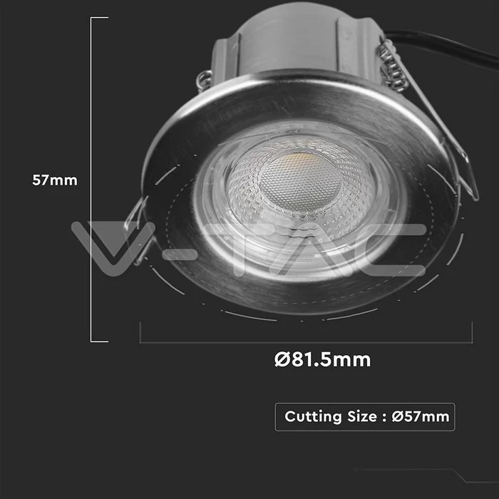 Spot LED 5W IP65 protectie foc corp nichel dimabil alb cald