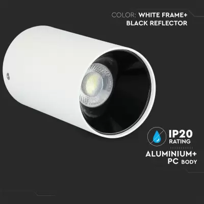 Corp spot GU10 rotund alb+negru
