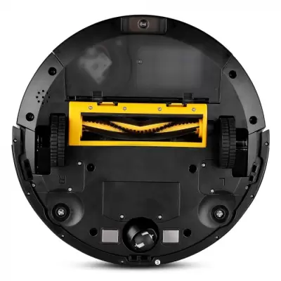 Aspirator Robotic Giroscop cu functie de mop, cu telecomanda, compatibil Amazon Alexa si Google Home Negru