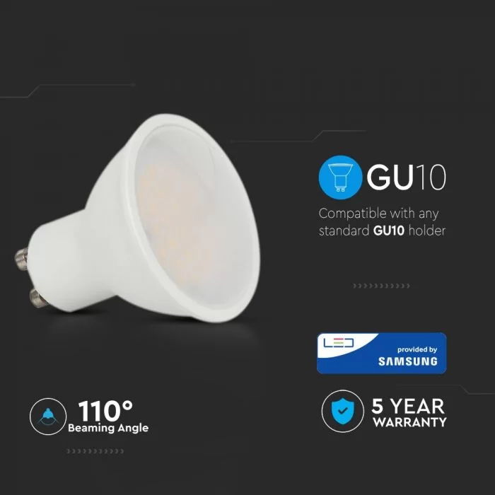 Bec spot LED chip Samsung 10W GU10 plastic Alb rece
