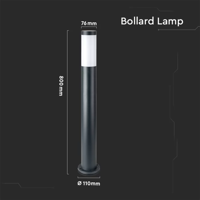 Lampa tip stalp gradina Е27 80cm otel inoxidabil gri IP44