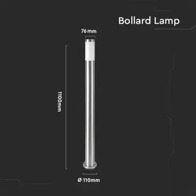 Lampa tip stalp gradina Е27 110cm otel inoxidabil nichel satinat IP44