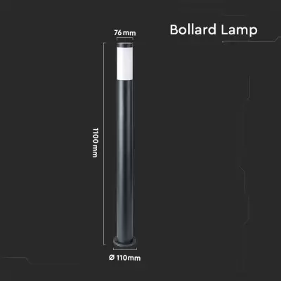 Lampa tip stalp gradina Е27 110cm otel inoxidabil gri IP44