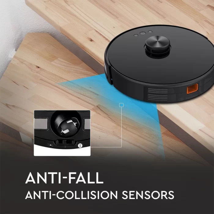 Aspirator Robotic Auto Încărcare Giroscop Laser Compatibil cu Amazon Alexa Google Home negru