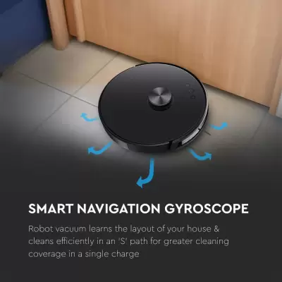 Aspirator Robotic Auto Încărcare Giroscop Laser Compatibil cu Amazon Alexa Google Home negru