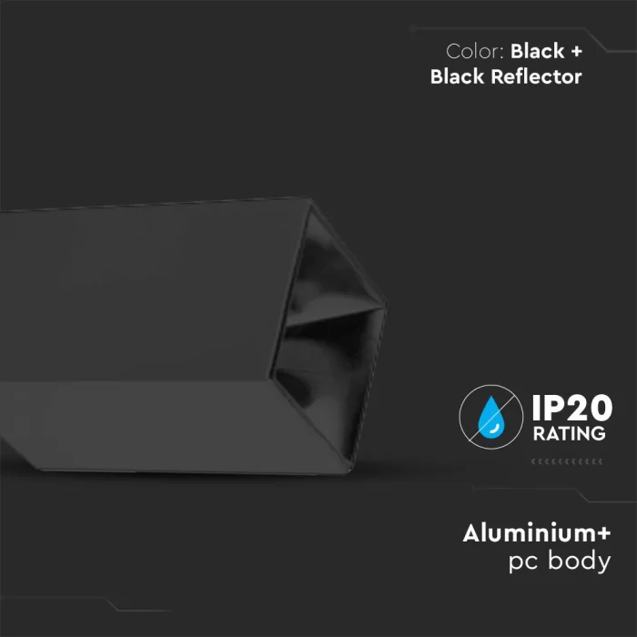 Corp spot GU10 patrat negru+negru