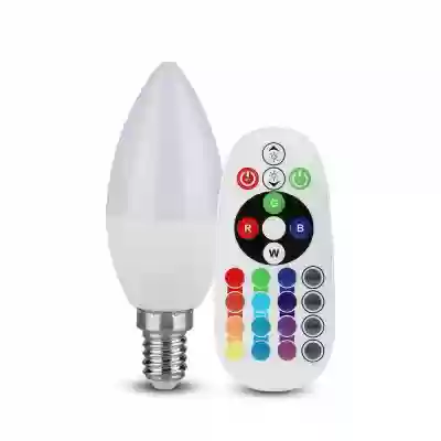 Bec LED 3.5W E14 lumanare RGB+alb rece dimabil cu telecomanda