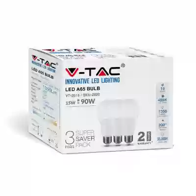 Bec LED 15W E27 A65 termoplastic Alb cald - cutie 3 buc