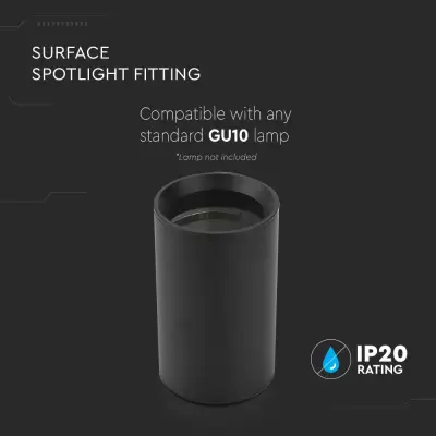 Corp spot GU10 aplicat negru ( H : 1000mm )