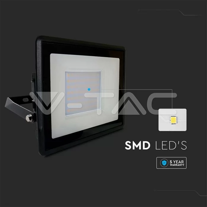 Proiector LED 50W corp negru SMD Chip Samsung conectare etansa Alb cald 