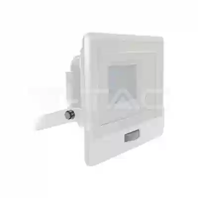 Proiector LED senzor PIR 30W corp alb Chip Samsung conectare etansa Alb rece