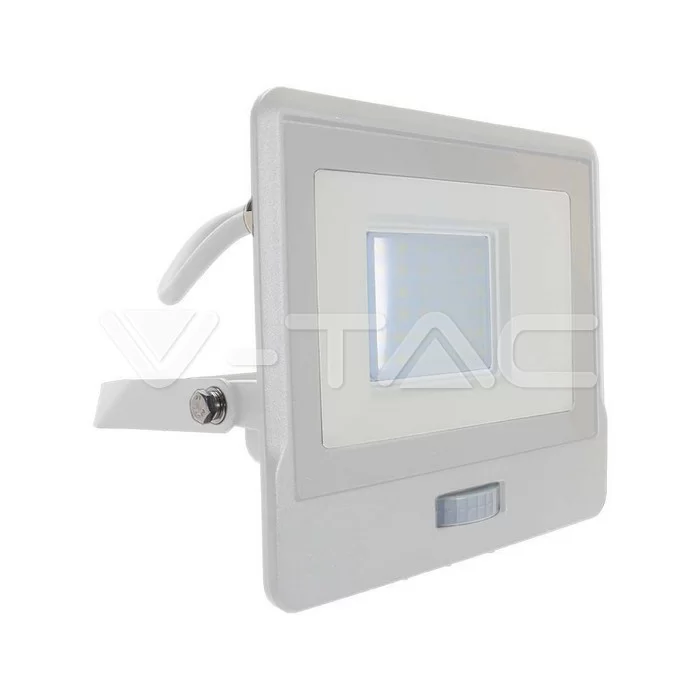 Proiector LED cu senzor PIR 30W corp alb SMD Chip Samsung Alb cald 