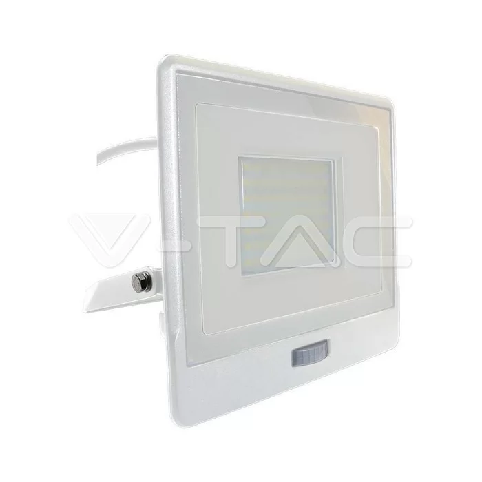 Proiector LED cu senzor PIR 50W corp alb SMD Chip Samsung Alb natural