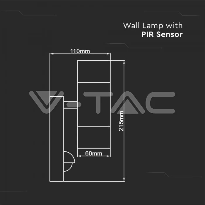 Aplica perete IP44 cu senzor 2 x GU10 otel