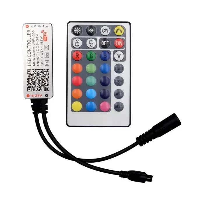 Controller WIFI Smart pentru banda LED RGB+CCT cu Telecomanda 28 Taste