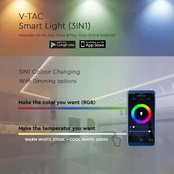 Controller WIFI Smart pentru banda LED RGB+CCT cu Telecomanda 28 Taste