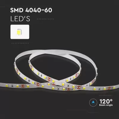 Banda LED SMD 4040 60 LED/metru 12V Alb cald IP20