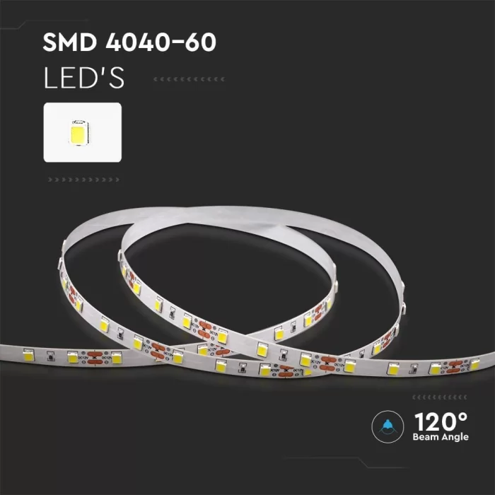 Banda LED SMD 4040 60 LED/metru 12V Alb rece IP20