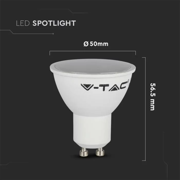 Bec spot LED 4.5W GU10 SMD corp alb plastic Alb cald
