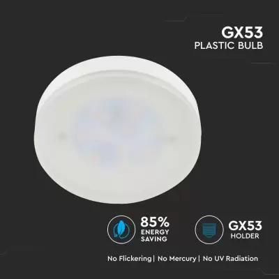Bec spot LED chip Samsung 6.4W Gx53 Plastic Alb rece