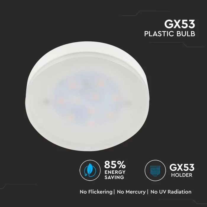 Bec spot LED chip Samsung 6.4W Gx53 Plastic Alb cald