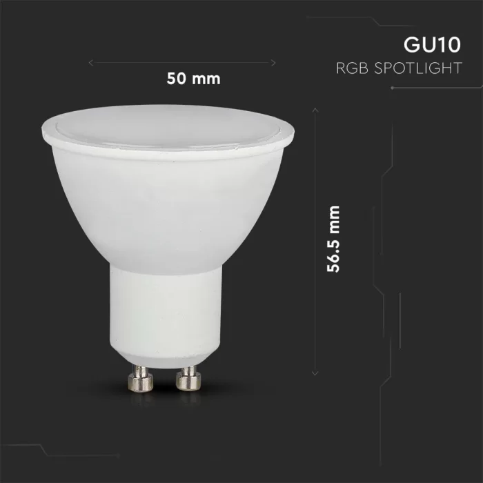 Bec spot LED 5.5W GU10 RGB +alb cald dimabil cu telecomanda RF