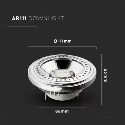 Bec spot LED AR111 13.5W 12V unghi disp. 20° Alb cald